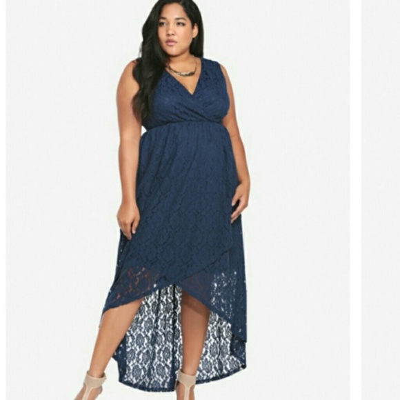 torrid navy blue lace dress
